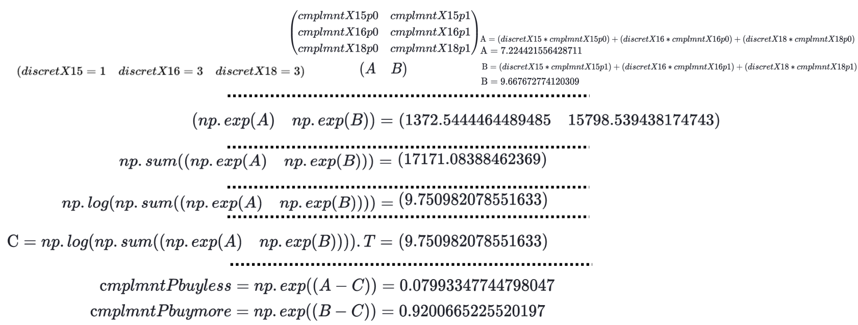 Figure18. Calculus of the a posteriori probabilities from the conditional ones