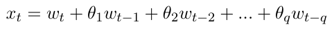 Eq. 2.4 The formal definition of the moving average model