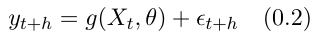 Eq 0.2 Definition of the time-series forecasting model