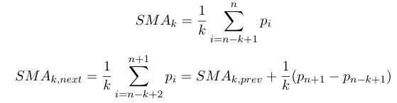 Eq 2.6, 2.7 Simple moving average