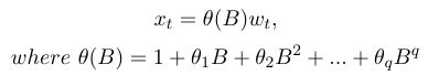 Eq 2.5 Definition of MA model using back-shift operator