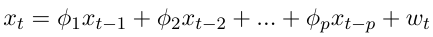 Eq. 2.2 The formal definition of the autoregressive model