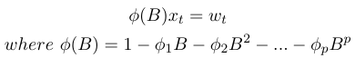 Eq 2.3 Definition of AR model using back-shift operator