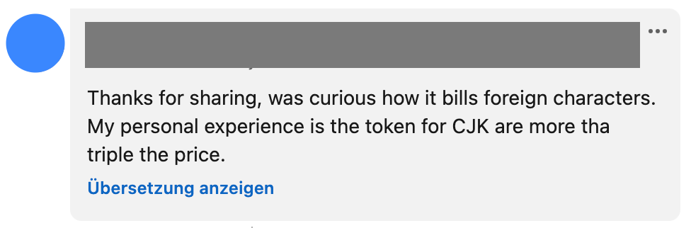 Commentary of a reader on my recent article on how to estimate the cost of the OpenAi API with the Tiktoken library