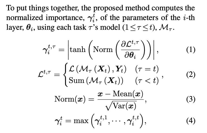 Equations for calculating the importance of the model parameters in SPG (section 3.1 of paper)