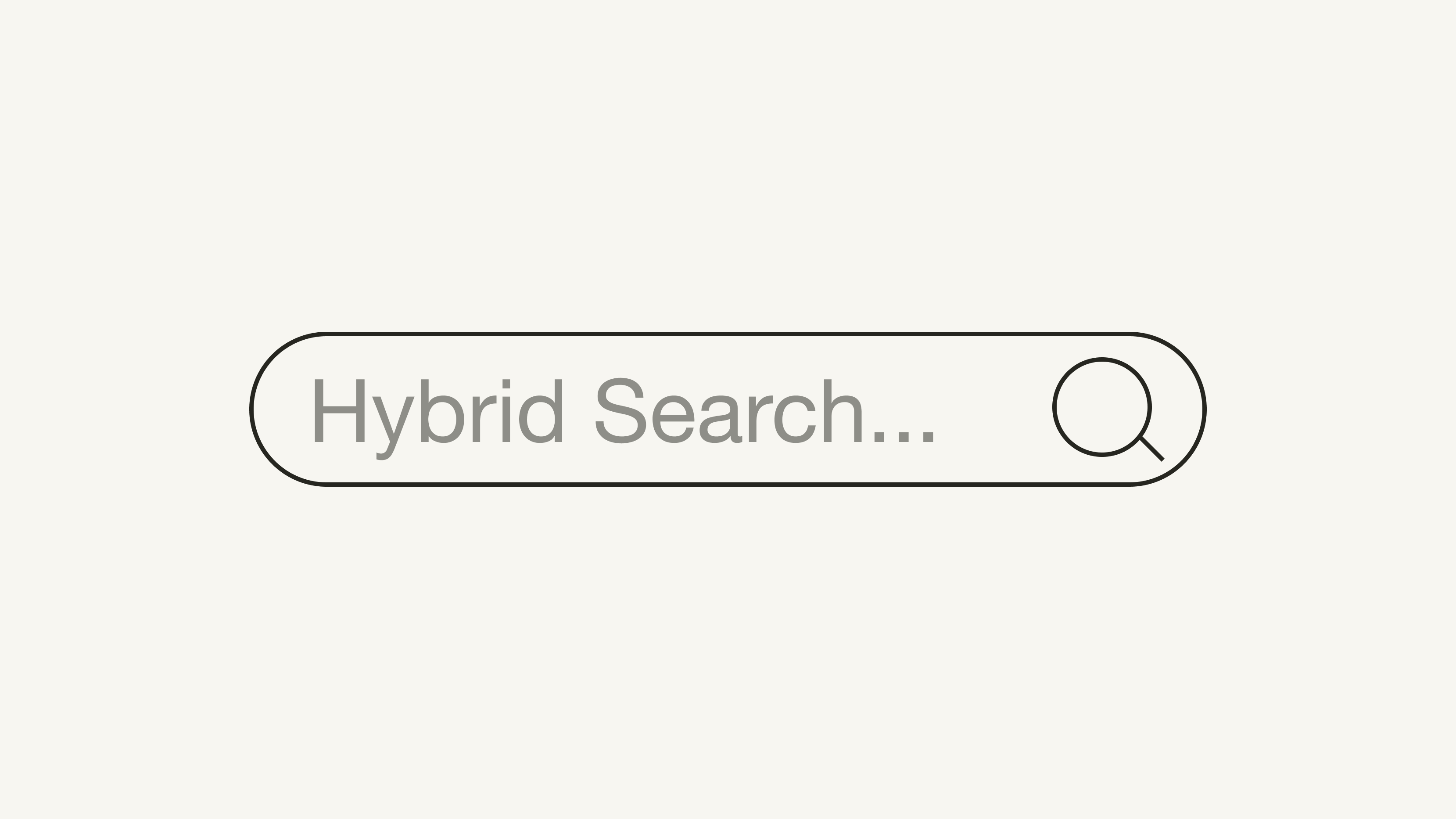 Search bar with hybrid search capabilities