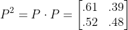 Transition matrix for n=2 - Image by the author