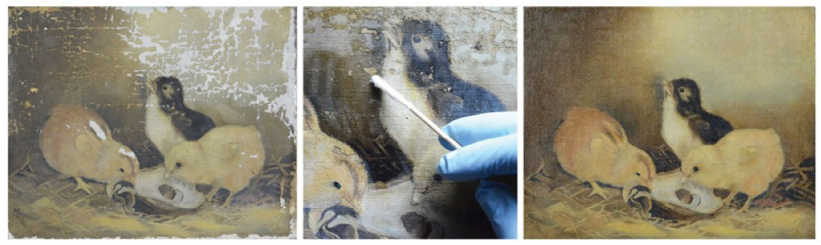 Figure 3: Painting restoration by hand by a trained professional. Image courtesy of Ana Alba.