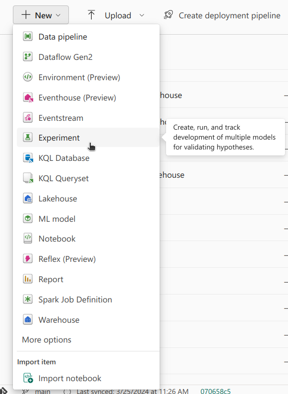 Fig. 7 - Creating an Experiment using the UI. Image by Martim Chaves