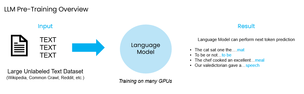 Image by author. Overview of LLM and SLM pre-training.