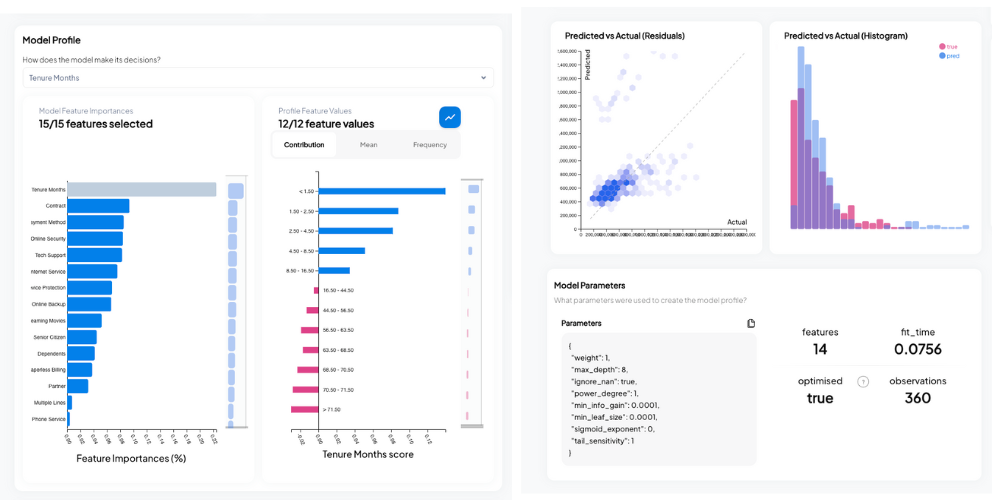 Model Insights. Screenshot by author from Xplainable.