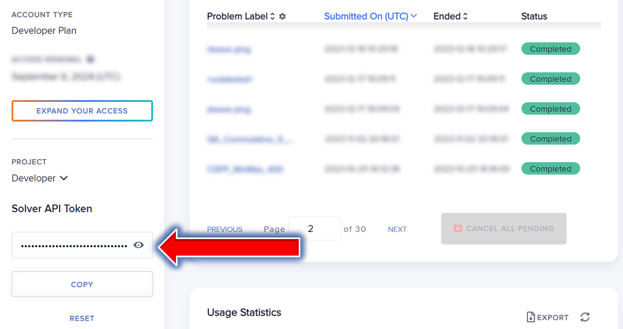 Figure 15. Dwave-Leap dashboard (Snapshot taken by the author)