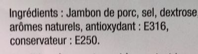 List of ingredients on the product packaging