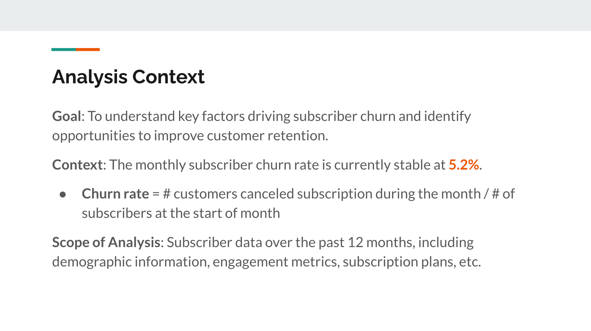 Example context slide (image and fake data created by author for illustration purpose)