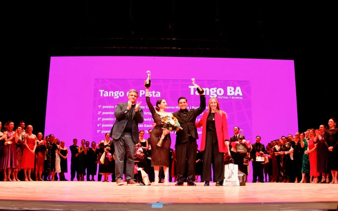 2024 Tango de Pista Mundial Winners Fatima Caracoch y Brenno Marques. Image Source: TangoBA