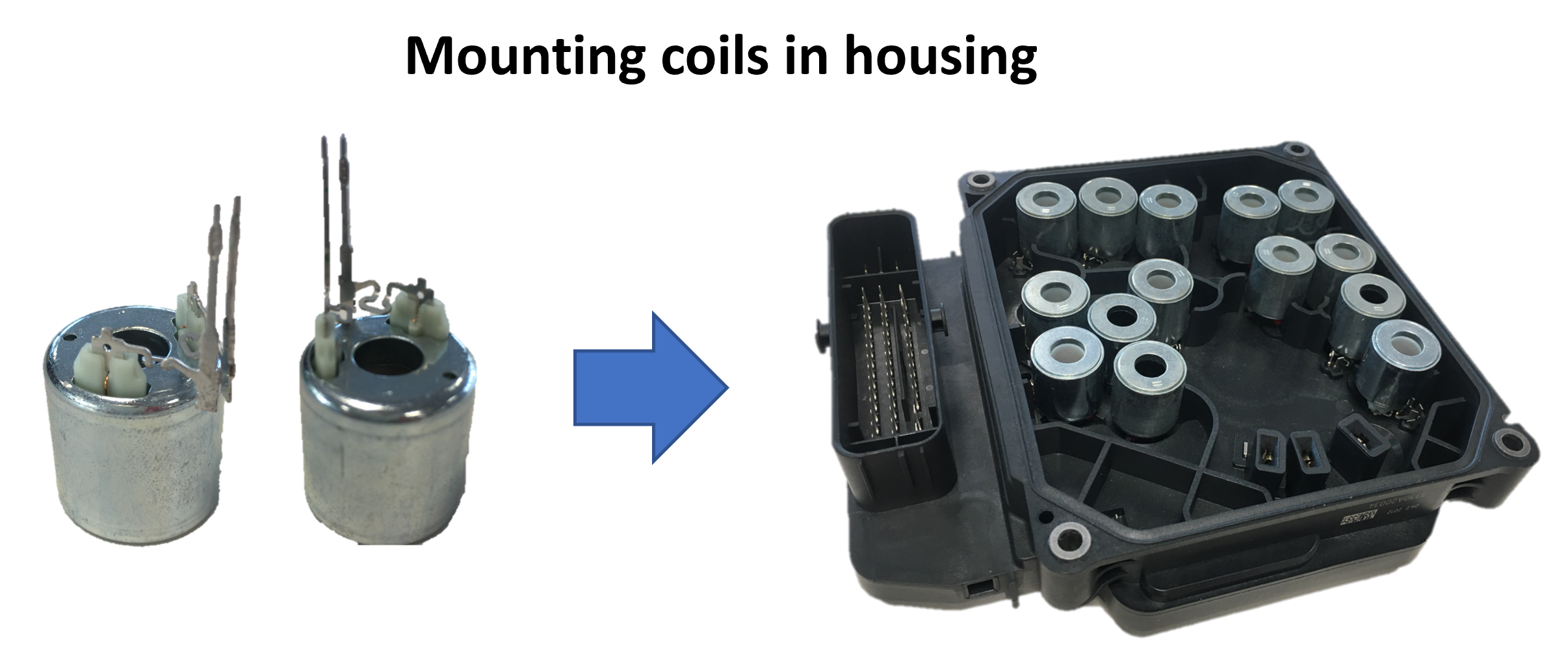 Fig. 1: Coils, housing and sockets | image by author