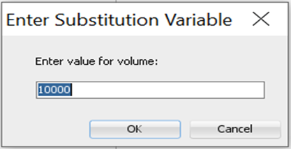 SQL prompt for monthly volume input