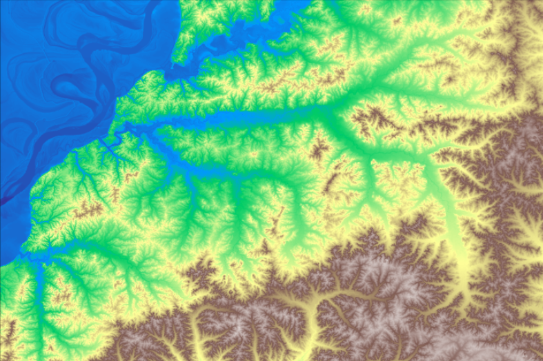 United States Geological Survey Digital Elevation Model (by the author)