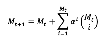 Equation 1. TAP model equation introduced by Kauffman. Image by author